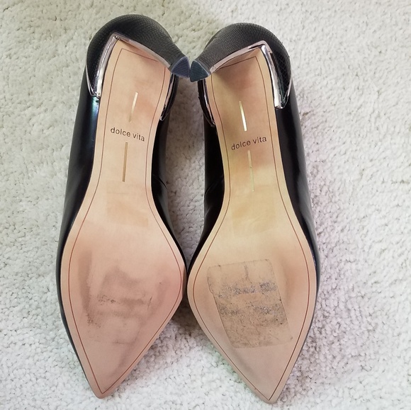 DOLCE VITA black accent pointed toe pumps NEW - Picture 8 of 8